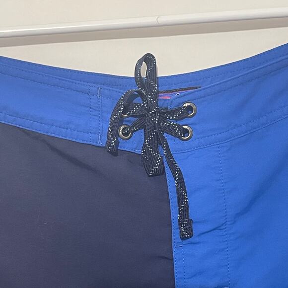 Patagonia Swim Trunks Mens 36 Blue Gray 100% Nylon Zipper Pocket Wavefarer UPF - Picture 10 of 12